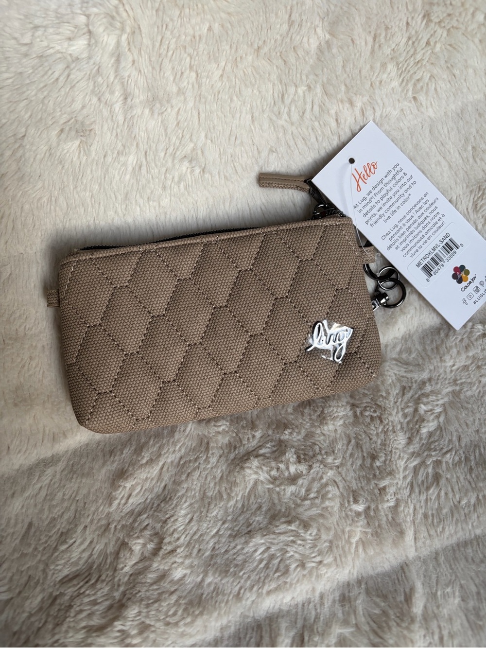 NWT Lug Metro XL ID Pouch wallet Matte Luxe - Sand